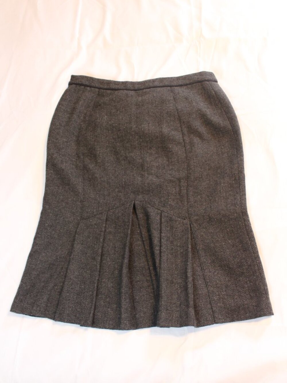 Zara Wool-blend A-Line Pleated Skirt Gray